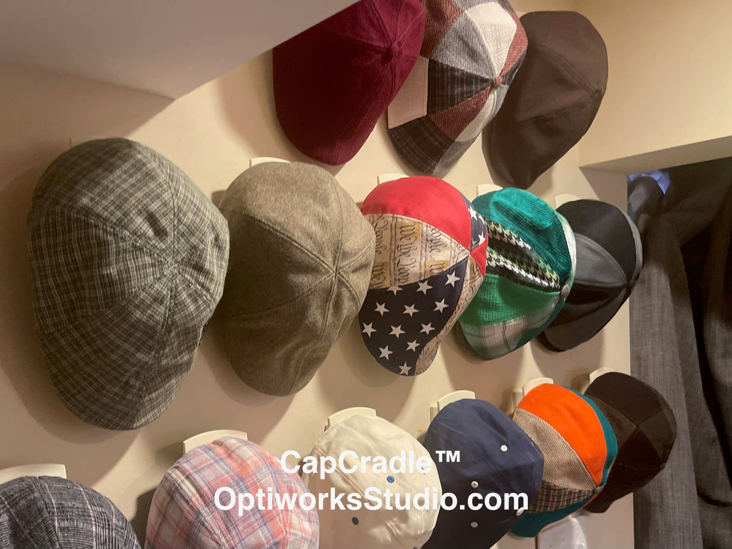 CapCradle™ Wall Display Hanger for Flat Caps & Newsboy Caps