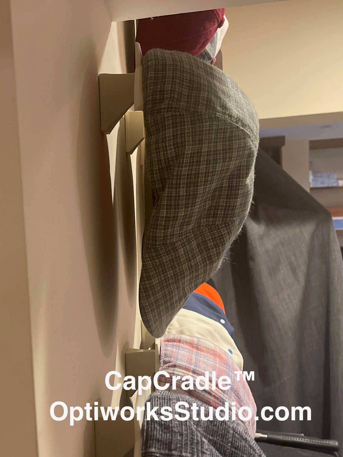 CapCradle™ Wall Display Hanger for Flat Caps & Newsboy Caps