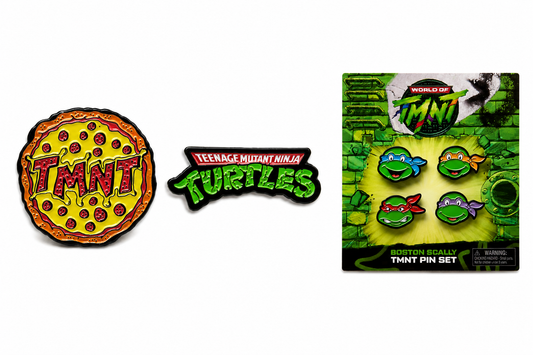 Authentic Boston Scally collectible pin featuring the Teenage Mutant Ninja Turtle, TMNT design. Perfect for caps, jackets, bags, and collections.